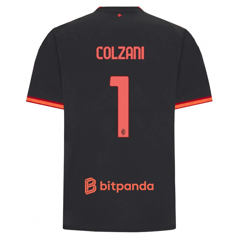 Danxen Børn Edoardo Colzani #1 Sort Rød Tredje Sæt Spillertrøjer 2026/27 Trøje T-Shirt