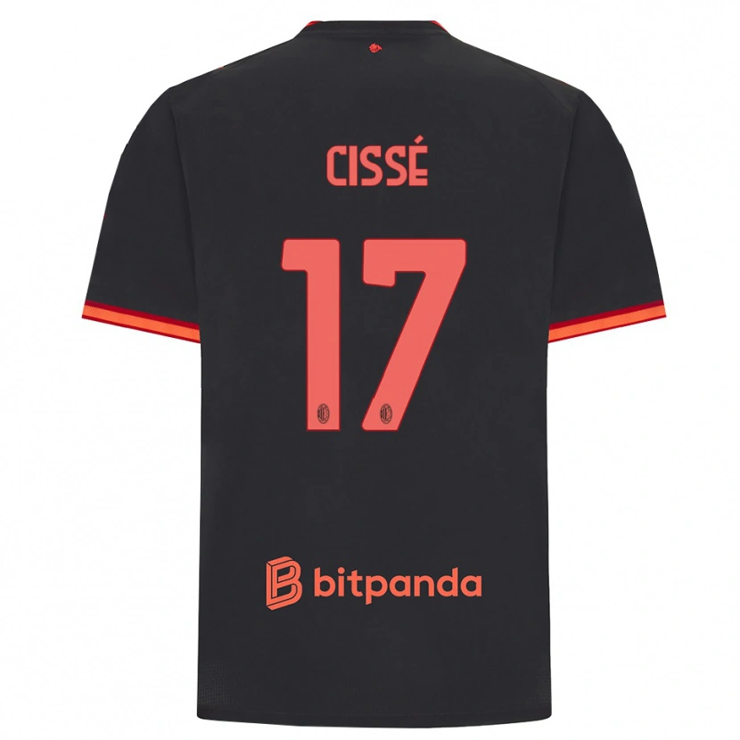 Danxen Børn Maiga-Hamadoun Cissé #17 Sort Rød Tredje Sæt Spillertrøjer 2026/27 Trøje T-Shirt