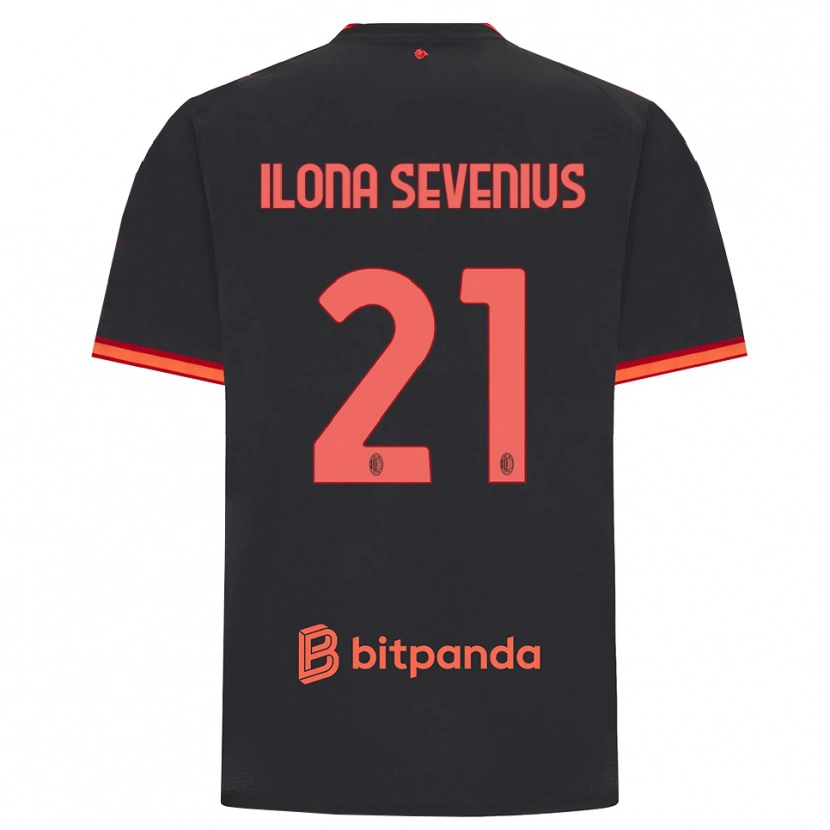 Danxen Børn Oona Ilona Sevenius #21 Sort Rød Tredje Sæt Spillertrøjer 2026/27 Trøje T-Shirt