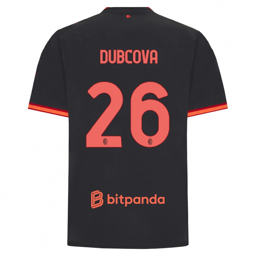 Danxen Børn Michaela Dubcova #26 Sort Rød Tredje Sæt Spillertrøjer 2026/27 Trøje T-Shirt