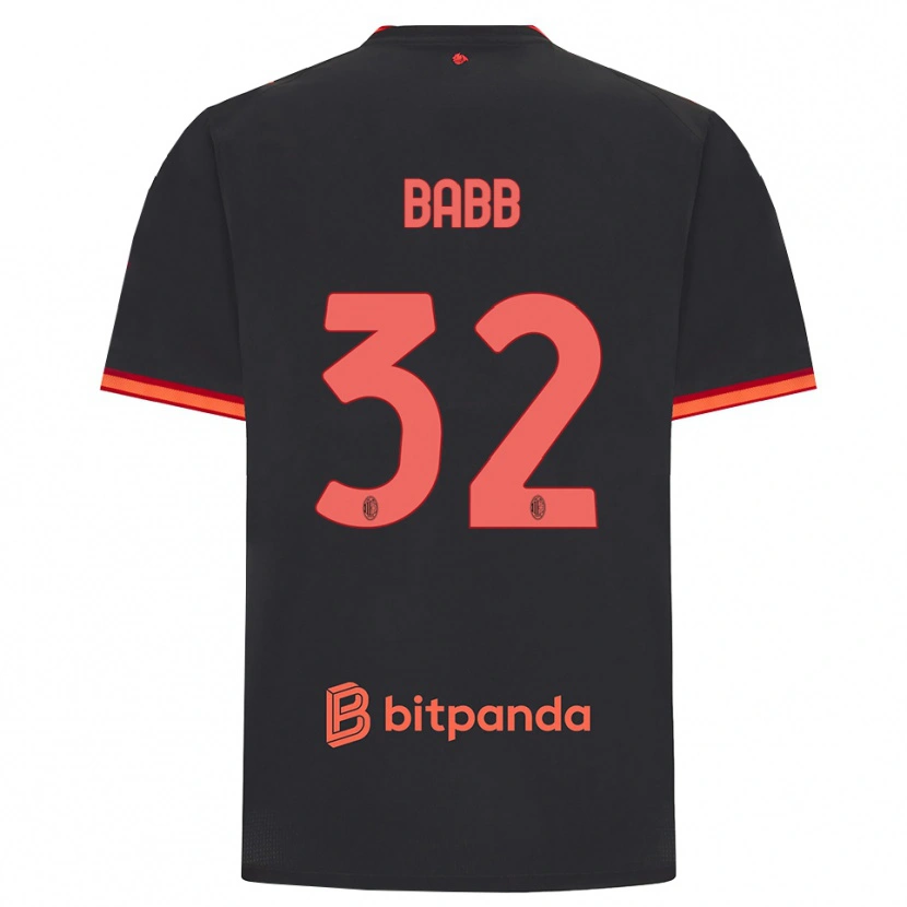 Danxen Børn Selena Delia Babb #32 Sort Rød Tredje Sæt Spillertrøjer 2026/27 Trøje T-Shirt