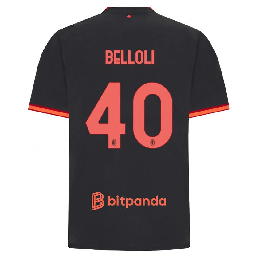 Danxen Børn Sofia Belloli #40 Sort Rød Tredje Sæt Spillertrøjer 2026/27 Trøje T-Shirt