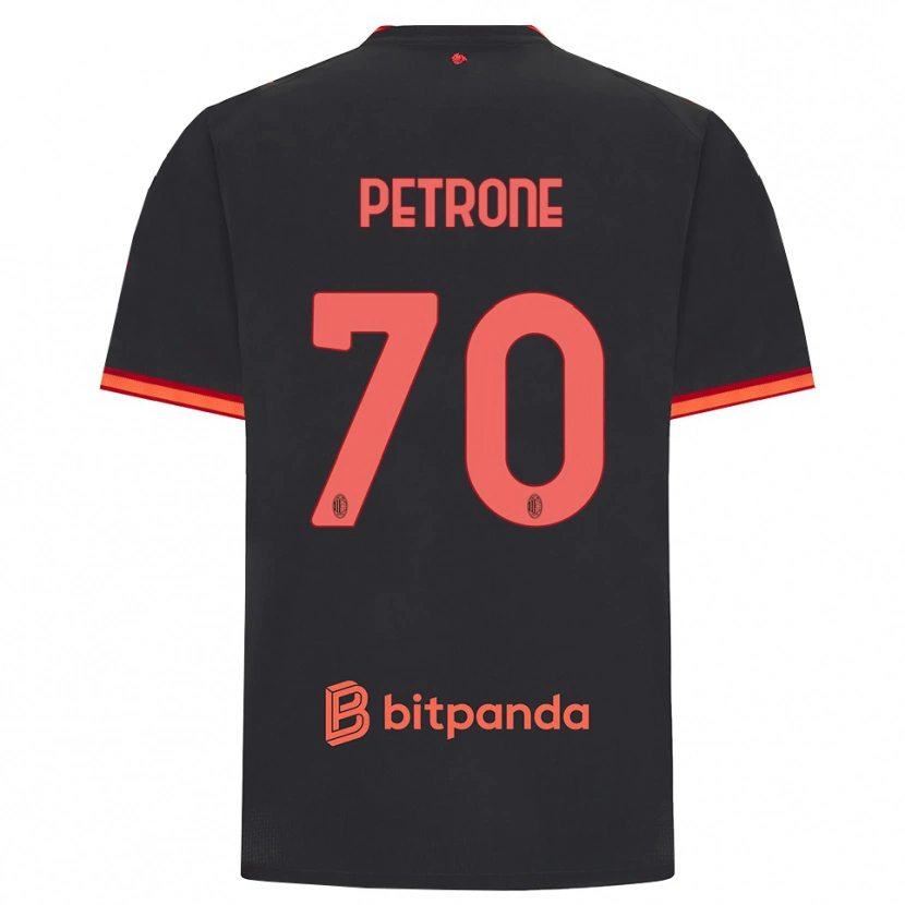 Danxen Børn Daniele Petrone #70 Sort Rød Tredje Sæt Spillertrøjer 2026/27 Trøje T-Shirt