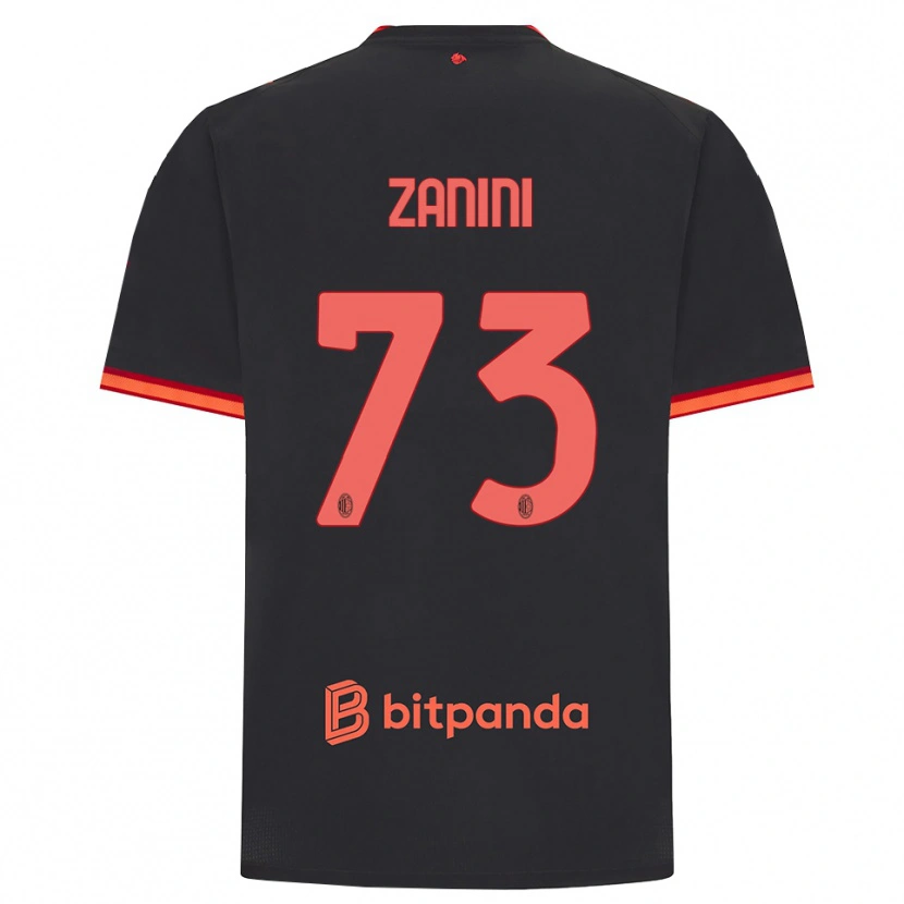 Danxen Børn Paola Zanini #73 Sort Rød Tredje Sæt Spillertrøjer 2026/27 Trøje T-Shirt