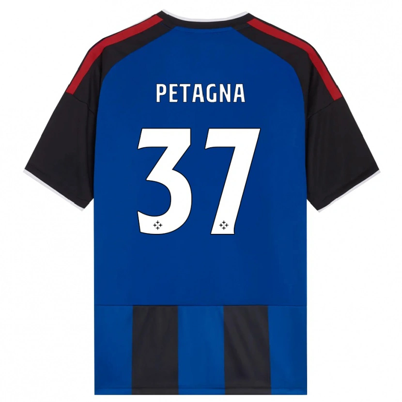 Danxen Børn Andrea Petagna #37 Sort Rød Hvid Blå Hjemmebane Spillertrøjer 2026/27 Trøje T-Shirt