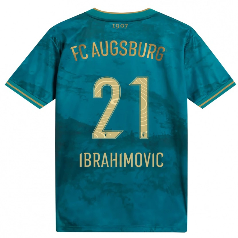 Danxen Børn Arijon Ibrahimovic #21 Grøn Brun Udebane Spillertrøjer 2026/27 Trøje T-Shirt