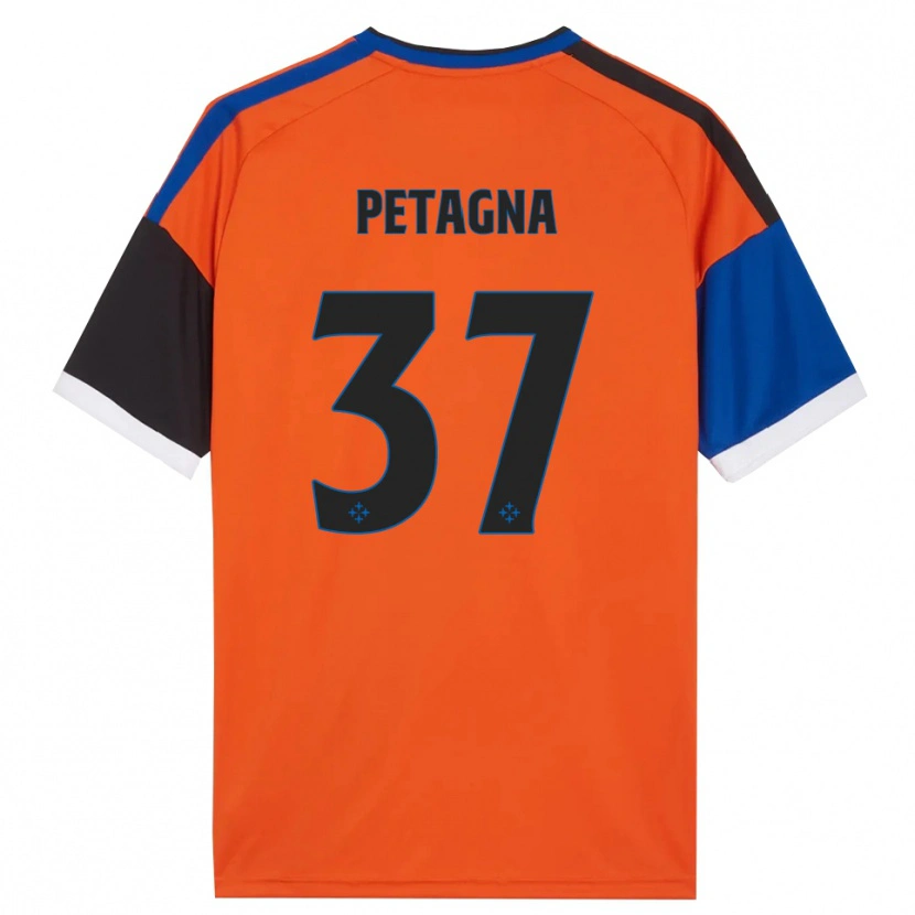 Danxen Børn Andrea Petagna #37 Orange Blå Sort Hvid Udebane Spillertrøjer 2026/27 Trøje T-Shirt