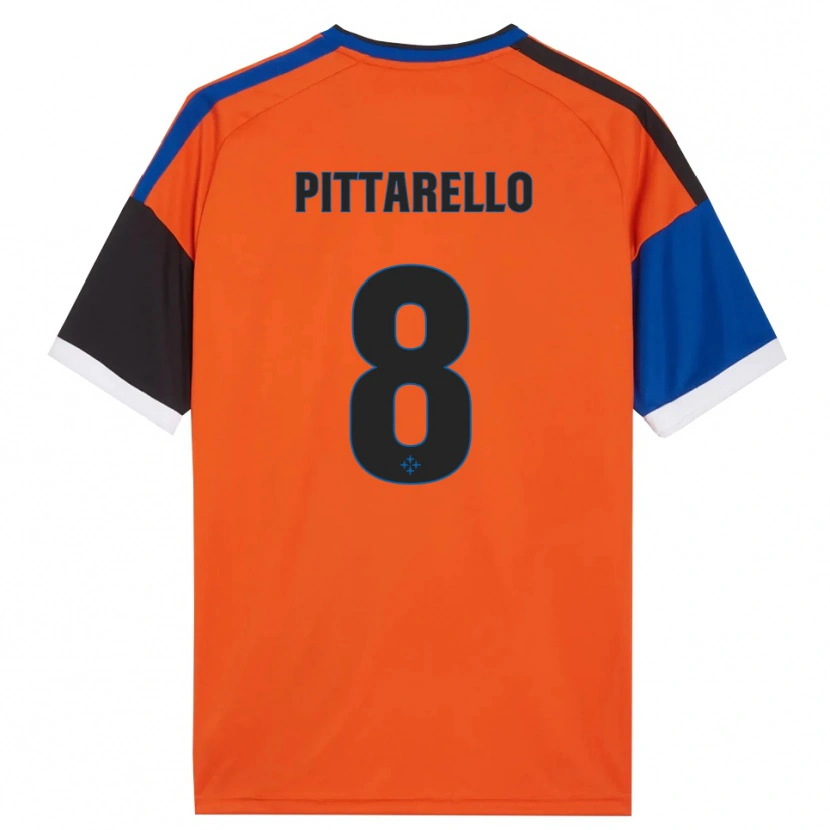 Danxen Børn Filippo Pittarello #8 Orange Blå Sort Hvid Udebane Spillertrøjer 2026/27 Trøje T-Shirt
