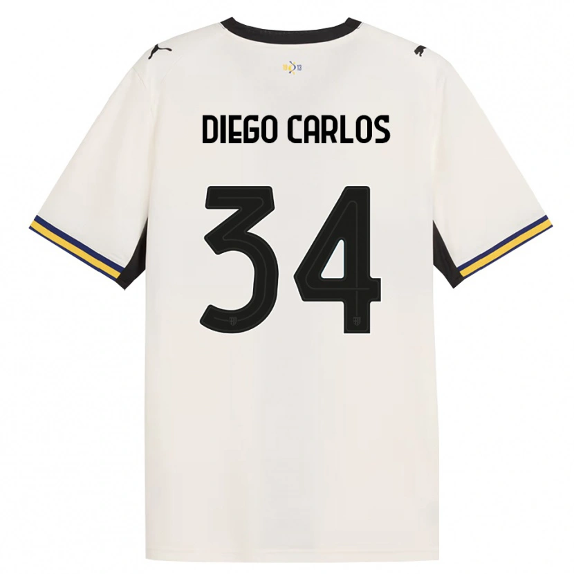 Danxen Børn Diego Carlos #34 Off-White Sort Gul Hjemmebane Spillertrøjer 2026/27 Trøje T-Shirt