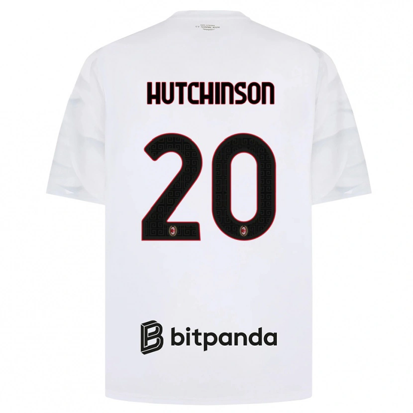 Danxen Mænd Omari Hutchinson #20 Hvid Rød Sort Udebane Spillertrøjer 2026/27 Trøje T-Shirt