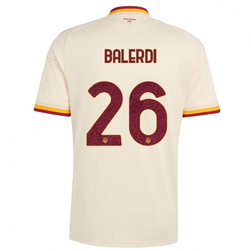 Danxen Mænd Leonardo Balerdi #26 Champagne Rød Gul Udebane Spillertrøjer 2026/27 Trøje T-Shirt