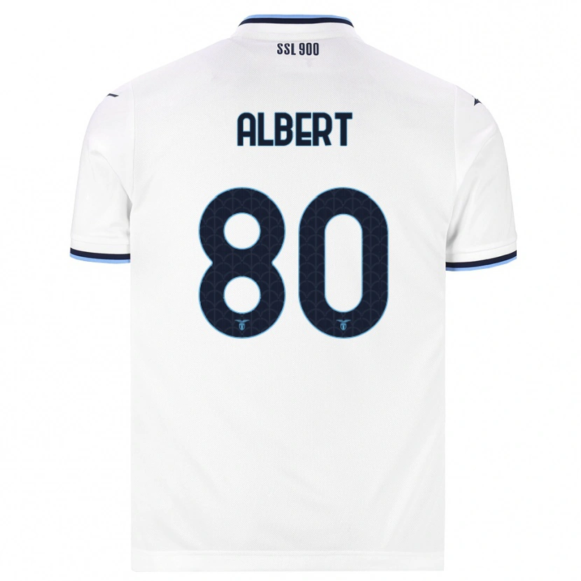 Danxen Mænd Albert Gudmundsson #80 Hvid Marineblå Udebane Spillertrøjer 2026/27 Trøje T-Shirt
