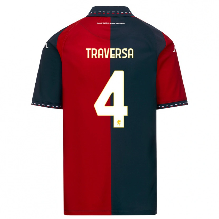 Danxen Mænd Pietro Traversa #4 Rød Sort Hvid Hjemmebane Spillertrøjer 2026/27 Trøje T-Shirt