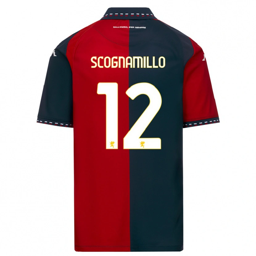 Danxen Mænd Andrea Scognamillo #12 Rød Sort Hvid Hjemmebane Spillertrøjer 2026/27 Trøje T-Shirt