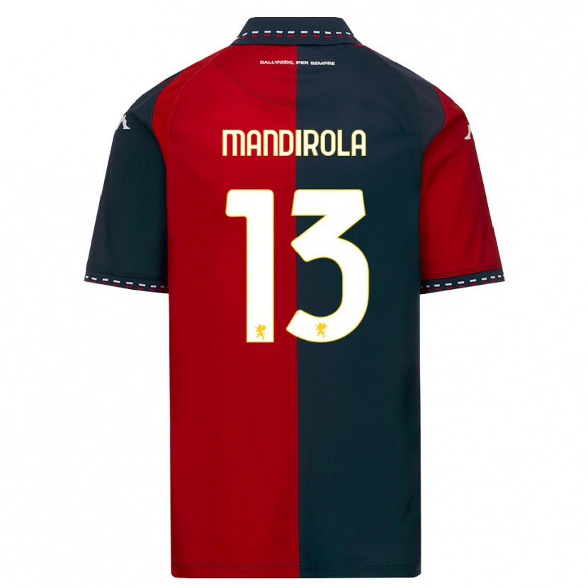 Danxen Mænd Gabriele Mandirola #13 Rød Sort Hvid Hjemmebane Spillertrøjer 2026/27 Trøje T-Shirt