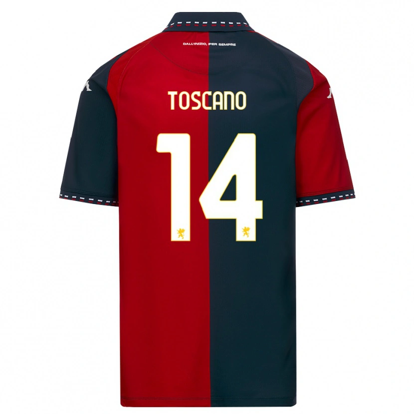 Danxen Mænd Filippo Toscano #14 Rød Sort Hvid Hjemmebane Spillertrøjer 2026/27 Trøje T-Shirt