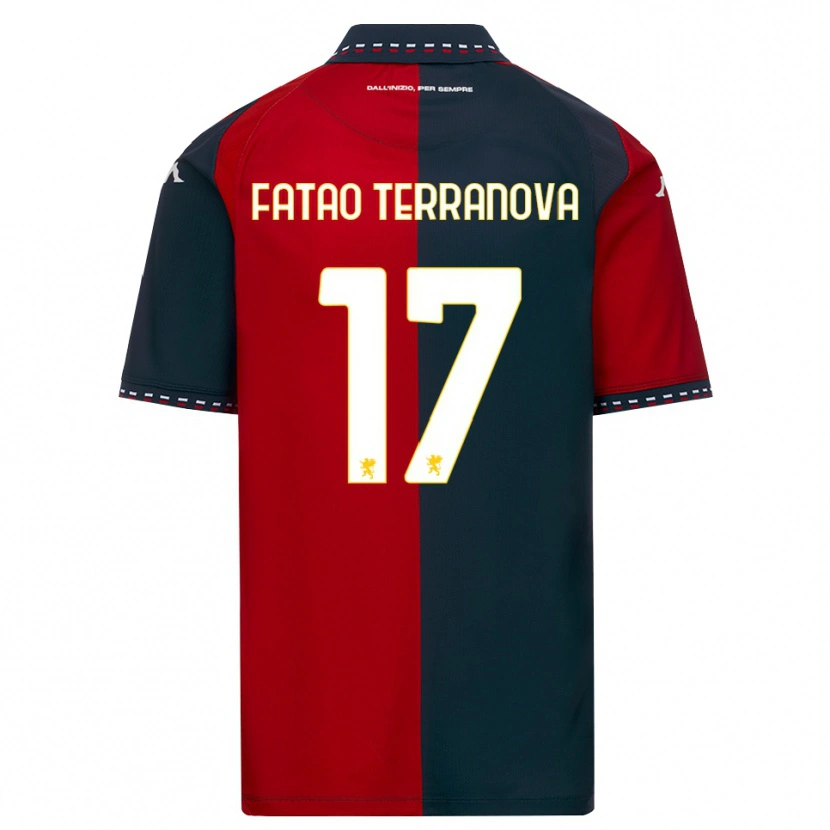 Danxen Mænd Emanuele Fatao Terranova #17 Rød Sort Hvid Hjemmebane Spillertrøjer 2026/27 Trøje T-Shirt