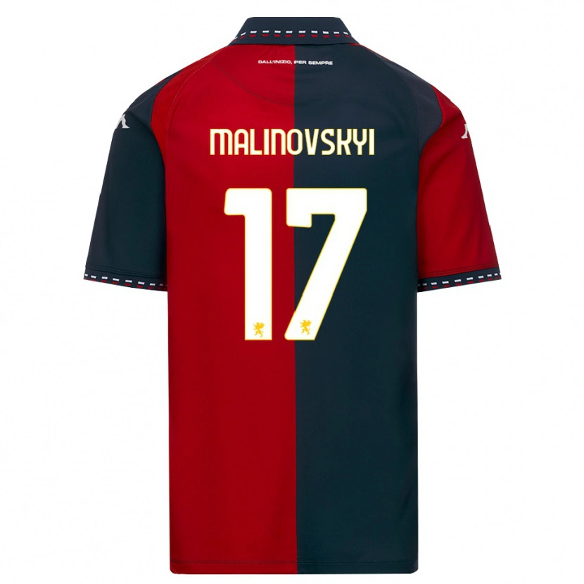 Danxen Mænd Ruslan Malinovskyi #17 Rød Sort Hvid Hjemmebane Spillertrøjer 2026/27 Trøje T-Shirt