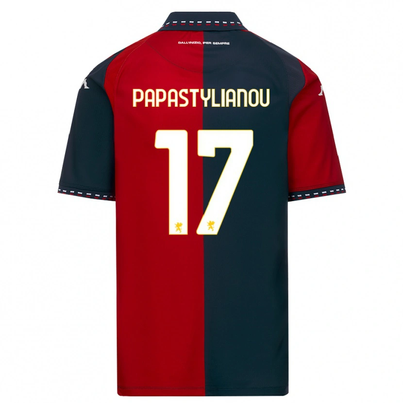 Danxen Mænd Lysandros Andreas Papastylianou #17 Rød Sort Hvid Hjemmebane Spillertrøjer 2026/27 Trøje T-Shirt