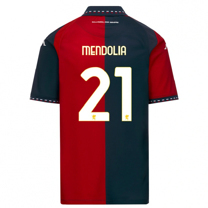 Danxen Mænd Mattia Mendolia #21 Rød Sort Hvid Hjemmebane Spillertrøjer 2026/27 Trøje T-Shirt