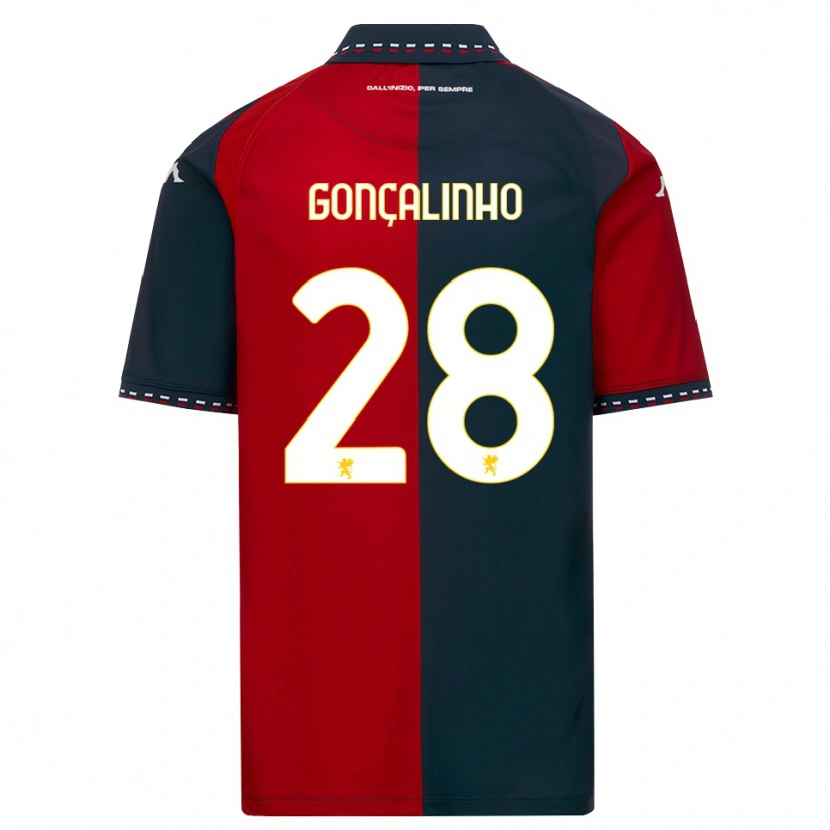 Danxen Mænd João Gonçalinho #28 Rød Sort Hvid Hjemmebane Spillertrøjer 2026/27 Trøje T-Shirt