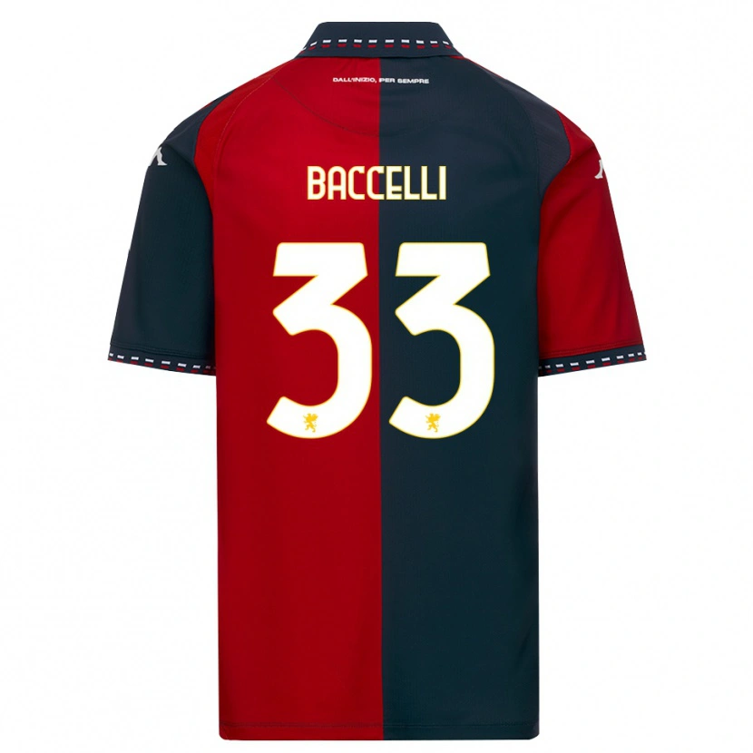 Danxen Mænd Pietro Baccelli #33 Rød Sort Hvid Hjemmebane Spillertrøjer 2026/27 Trøje T-Shirt