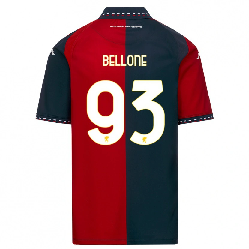 Danxen Mænd Francesco Bellone #93 Rød Sort Hvid Hjemmebane Spillertrøjer 2026/27 Trøje T-Shirt
