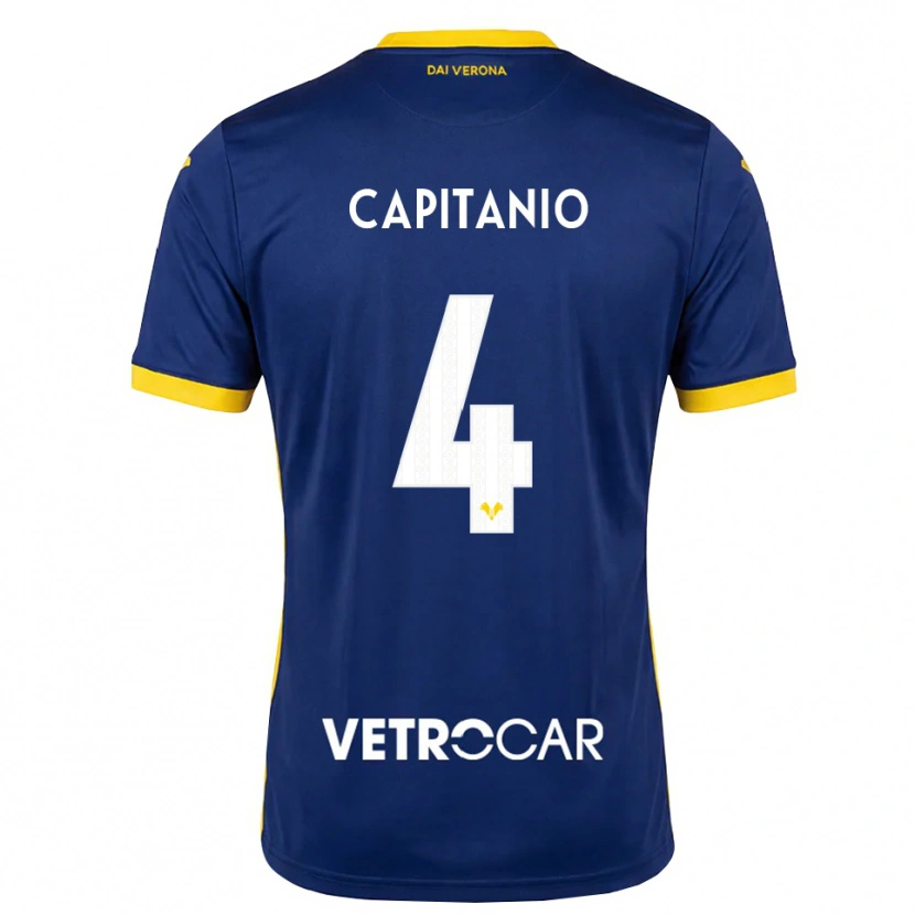Danxen Mænd Alex Capitanio #4 Kongelig Blå Gul Hvid Hjemmebane Spillertrøjer 2026/27 Trøje T-Shirt