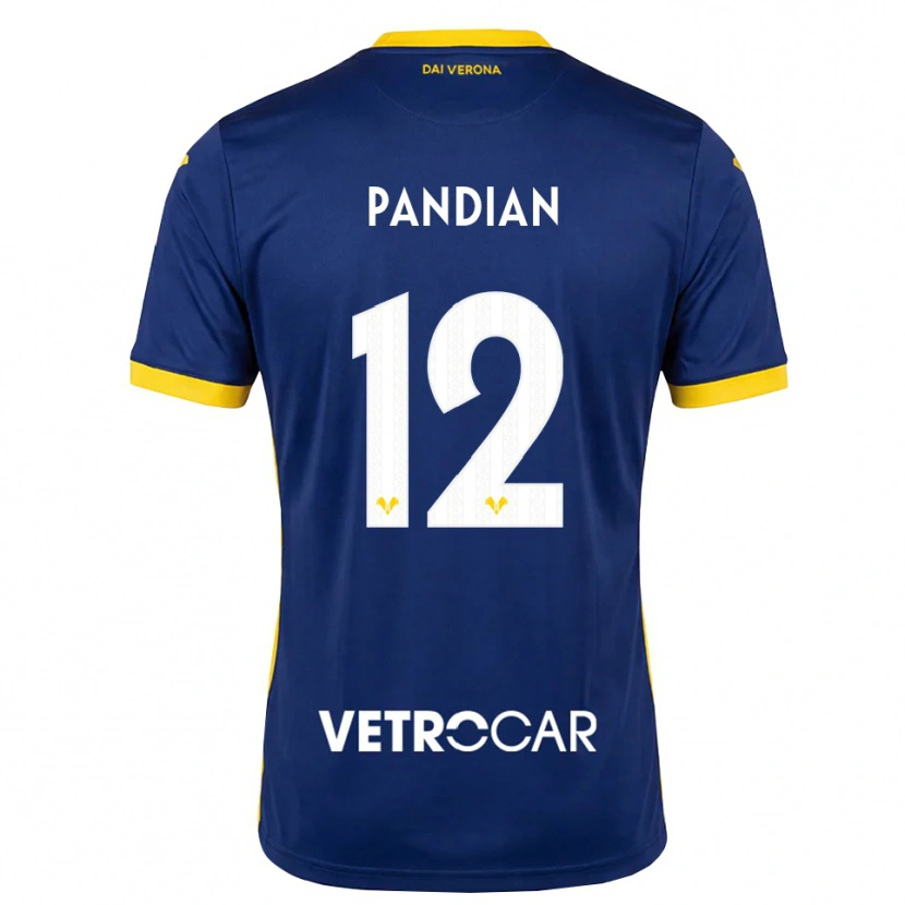 Danxen Mænd Alessandro Pandian #12 Kongelig Blå Gul Hvid Hjemmebane Spillertrøjer 2026/27 Trøje T-Shirt