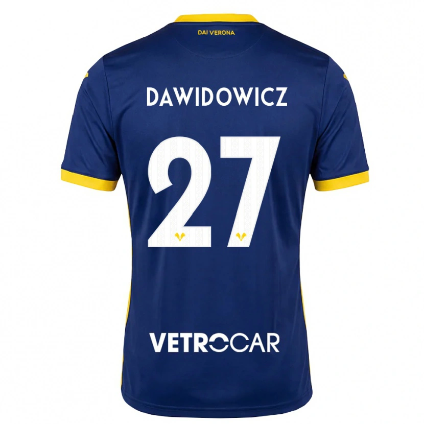 Danxen Mænd Pawel Dawidowicz #27 Kongelig Blå Gul Hvid Hjemmebane Spillertrøjer 2026/27 Trøje T-Shirt