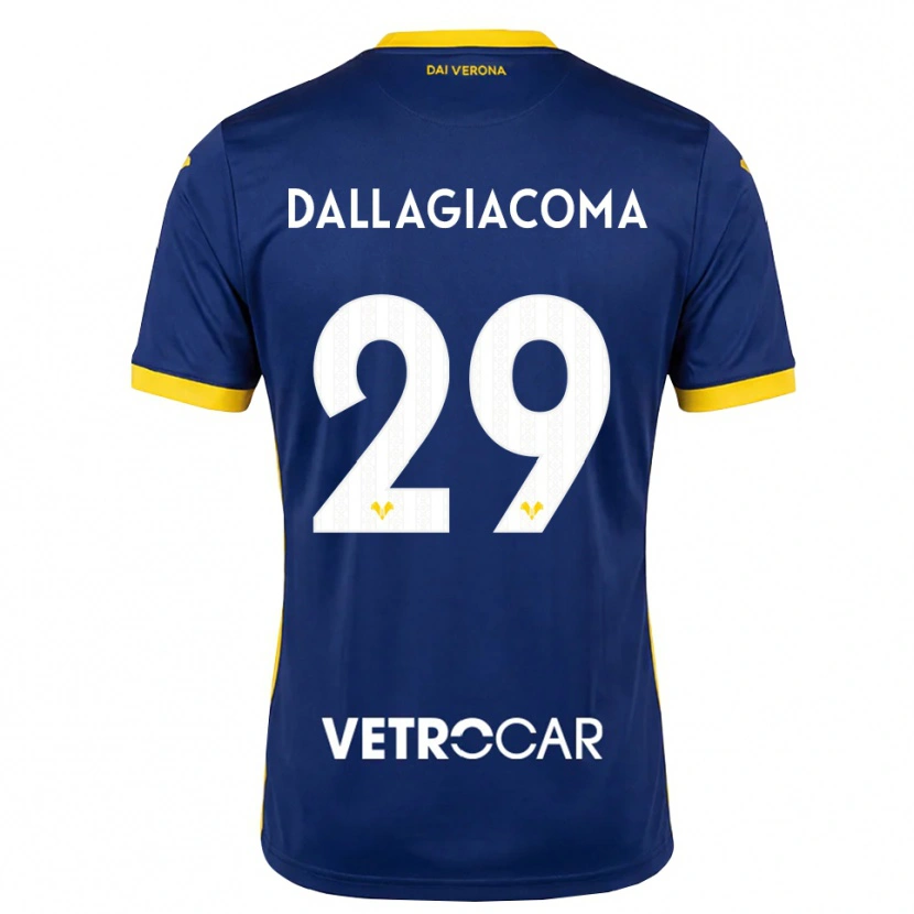 Danxen Mænd Stefania Dallagiacoma #29 Kongelig Blå Gul Hvid Hjemmebane Spillertrøjer 2026/27 Trøje T-Shirt