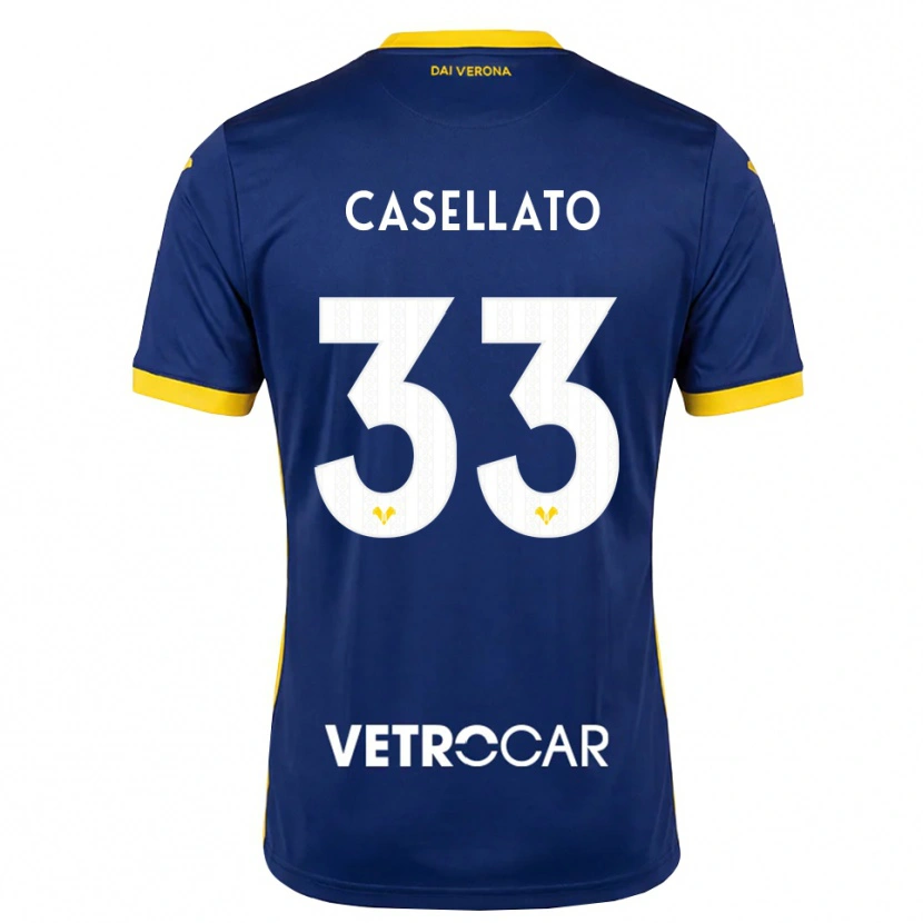 Danxen Mænd Elisa Casellato #33 Kongelig Blå Gul Hvid Hjemmebane Spillertrøjer 2026/27 Trøje T-Shirt