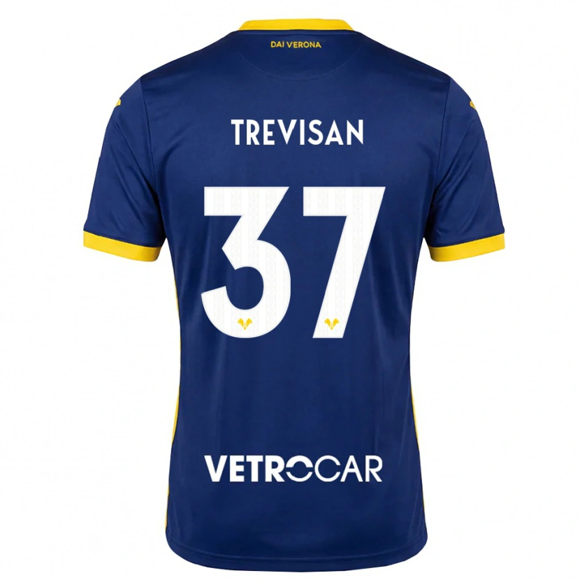 Danxen Mænd Michael Trevisan #37 Kongelig Blå Gul Hvid Hjemmebane Spillertrøjer 2026/27 Trøje T-Shirt