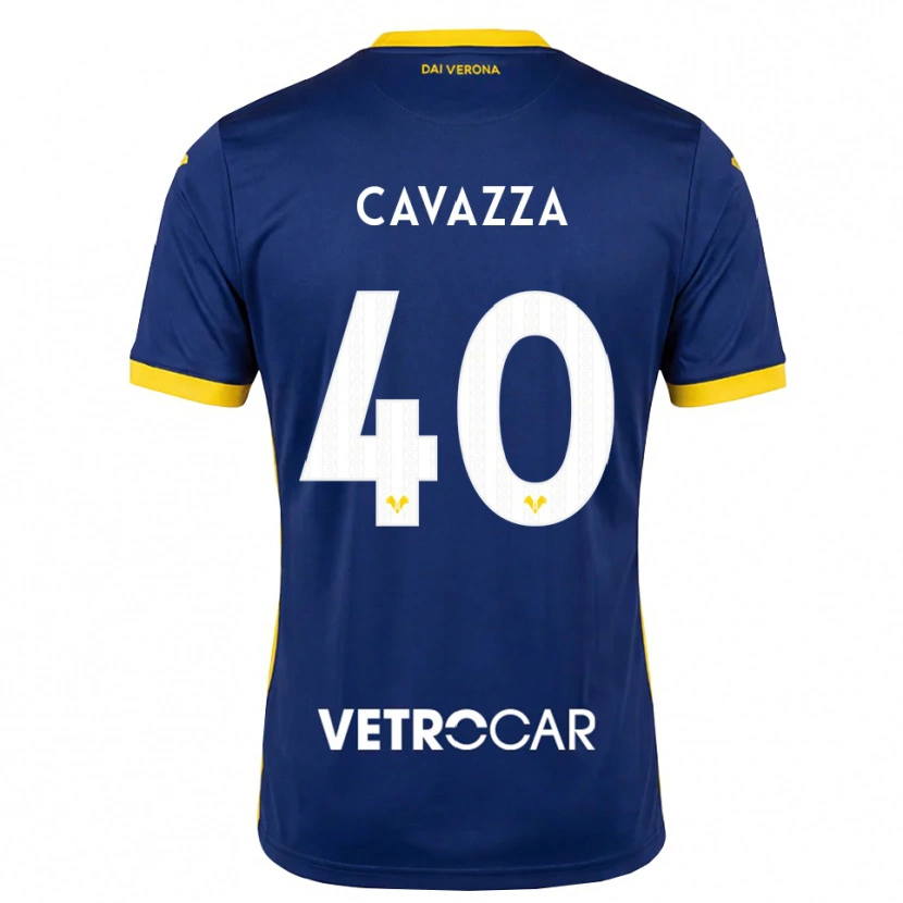 Danxen Mænd Filippo Cavazza #40 Kongelig Blå Gul Hvid Hjemmebane Spillertrøjer 2026/27 Trøje T-Shirt