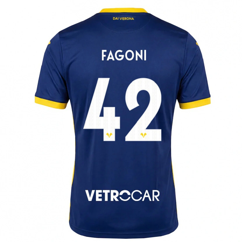 Danxen Mænd Marco Fagoni #42 Kongelig Blå Gul Hvid Hjemmebane Spillertrøjer 2026/27 Trøje T-Shirt