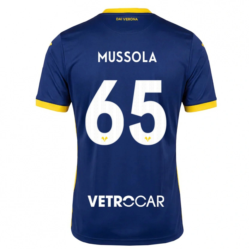 Danxen Mænd Matteo Mussola #65 Kongelig Blå Gul Hvid Hjemmebane Spillertrøjer 2026/27 Trøje T-Shirt