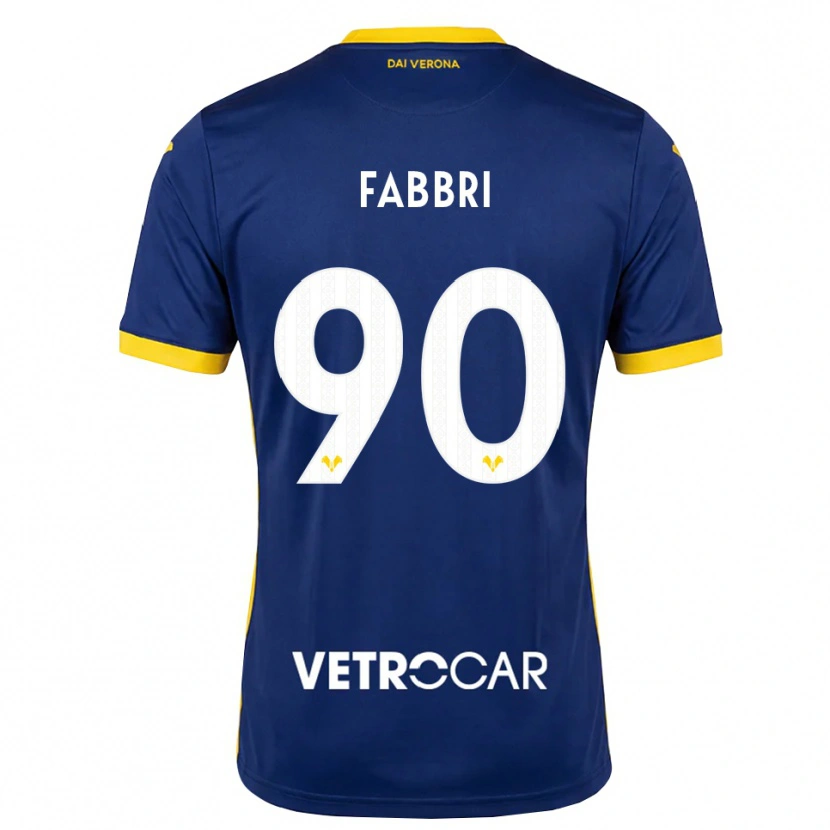 Danxen Mænd Alessandro Fabbri #90 Kongelig Blå Gul Hvid Hjemmebane Spillertrøjer 2026/27 Trøje T-Shirt