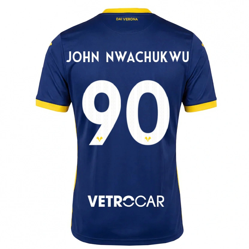 Danxen Mænd Samuel John Nwachukwu #90 Kongelig Blå Gul Hvid Hjemmebane Spillertrøjer 2026/27 Trøje T-Shirt