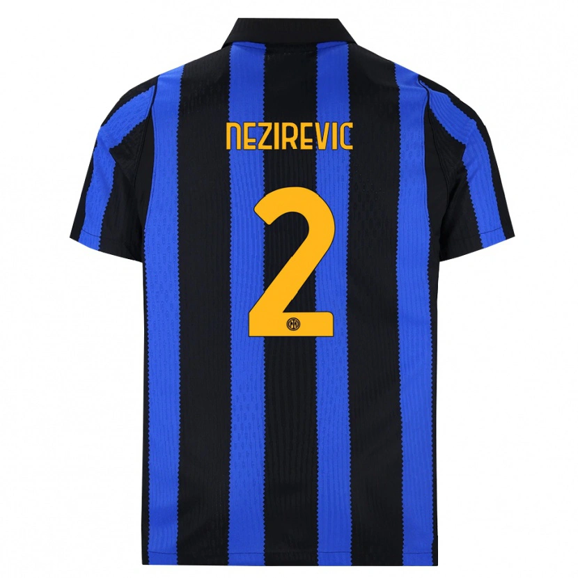 Danxen Mænd Alem Nezirevic #2 Sort Blå Gul Hjemmebane Spillertrøjer 2026/27 Trøje T-Shirt
