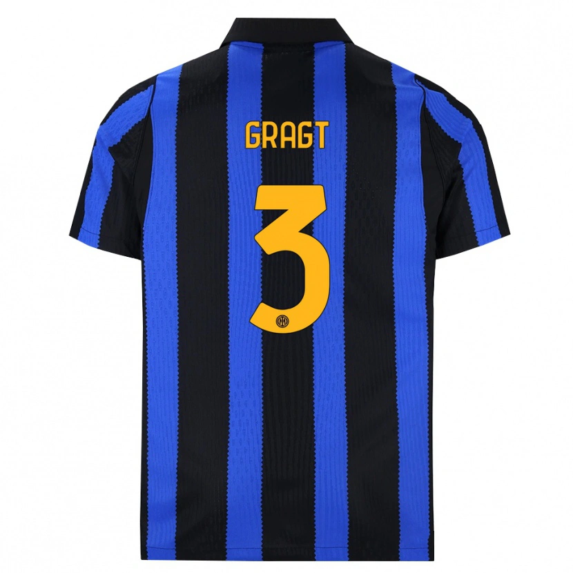 Danxen Mænd Stefanie Van Der Gragt #3 Sort Blå Gul Hjemmebane Spillertrøjer 2026/27 Trøje T-Shirt