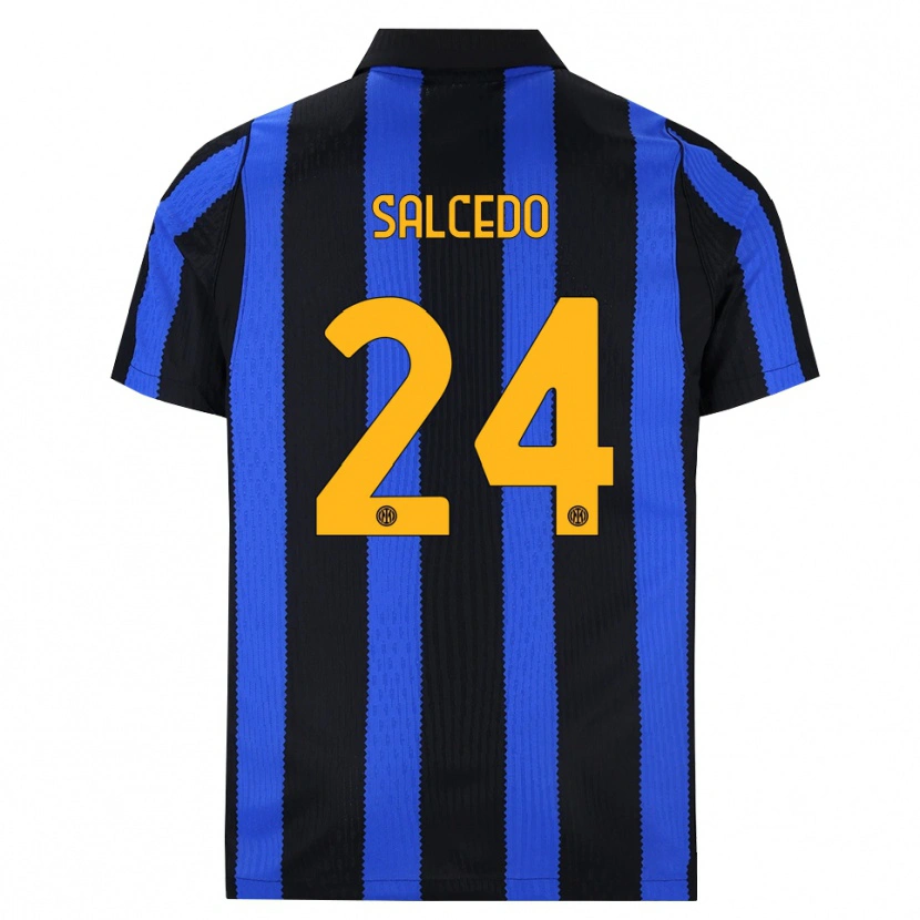 Danxen Mænd Eddie Salcedo #24 Sort Blå Gul Hjemmebane Spillertrøjer 2026/27 Trøje T-Shirt
