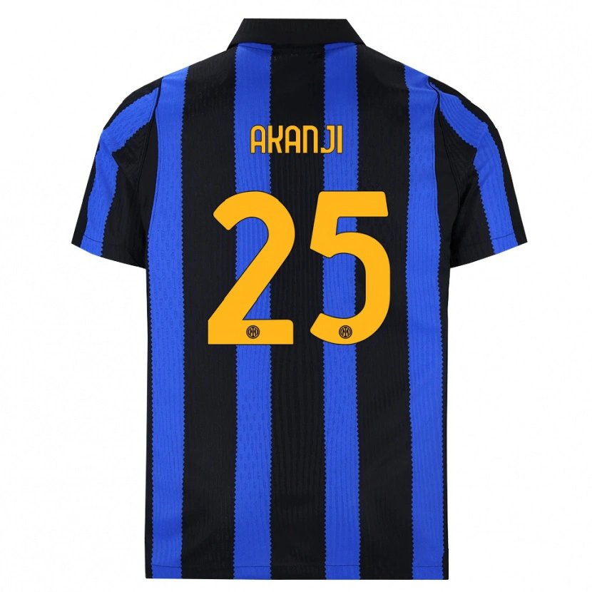 Danxen Mænd Manuel Akanji #25 Sort Blå Gul Hjemmebane Spillertrøjer 2026/27 Trøje T-Shirt