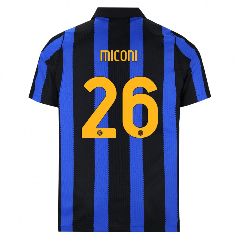 Danxen Mænd Riccardo Miconi #26 Sort Blå Gul Hjemmebane Spillertrøjer 2026/27 Trøje T-Shirt
