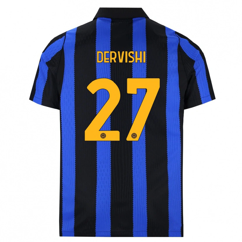 Danxen Mænd Kristian Dervishi #27 Sort Blå Gul Hjemmebane Spillertrøjer 2026/27 Trøje T-Shirt