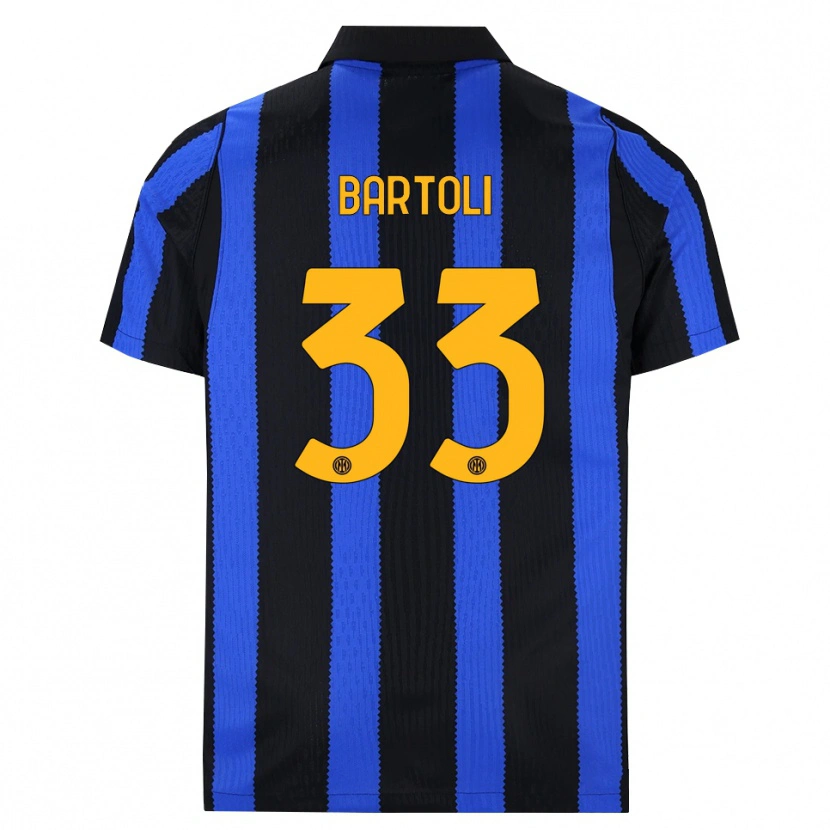 Danxen Mænd Elisa Bartoli #33 Sort Blå Gul Hjemmebane Spillertrøjer 2026/27 Trøje T-Shirt