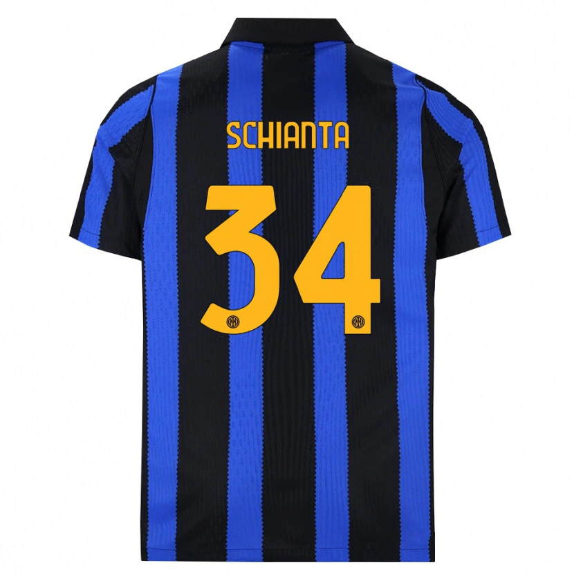 Danxen Mænd Valentina Schianta #34 Sort Blå Gul Hjemmebane Spillertrøjer 2026/27 Trøje T-Shirt