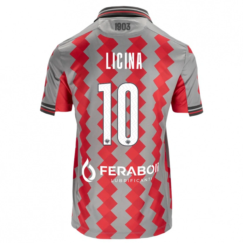 Danxen Mænd Adin Licina #10 Grå Rød Hvid Hjemmebane Spillertrøjer 2026/27 Trøje T-Shirt