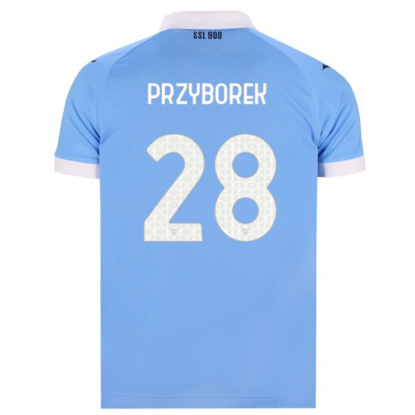Danxen Mænd Adrian Przyborek #28 Himmelblå Sort Hvid Hjemmebane Spillertrøjer 2026/27 Trøje T-Shirt