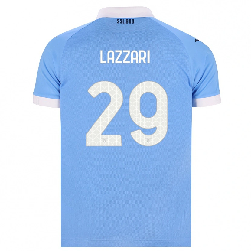 Danxen Mænd Manuel Lazzari #29 Himmelblå Sort Hvid Hjemmebane Spillertrøjer 2026/27 Trøje T-Shirt