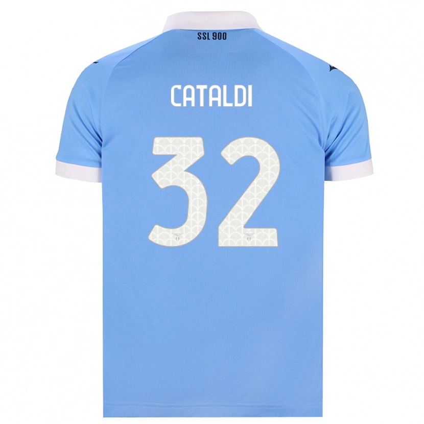Danxen Mænd Danilo Cataldi #32 Himmelblå Sort Hvid Hjemmebane Spillertrøjer 2026/27 Trøje T-Shirt